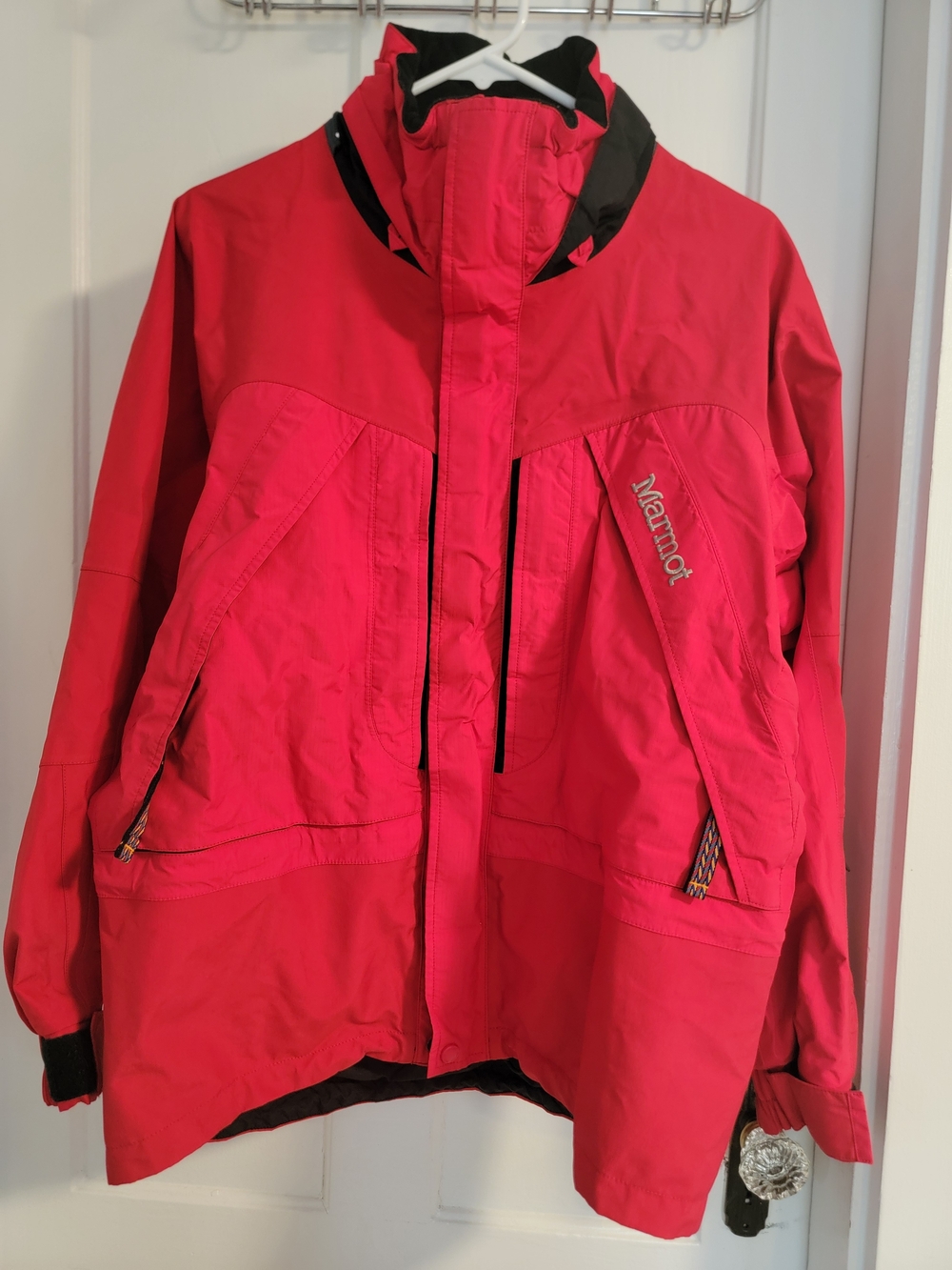 Vintage Marmot Red Ski Jacket with Black Trim